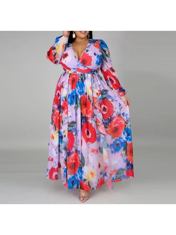 Vestito Donna Lungo Plus Taglie Grandi Woman Oversize Maxi Dress OS120013B f14